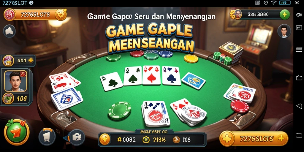 Gameplay penuh aksi dari 7276SLOTS yang menampilkan keseruan Gaple.