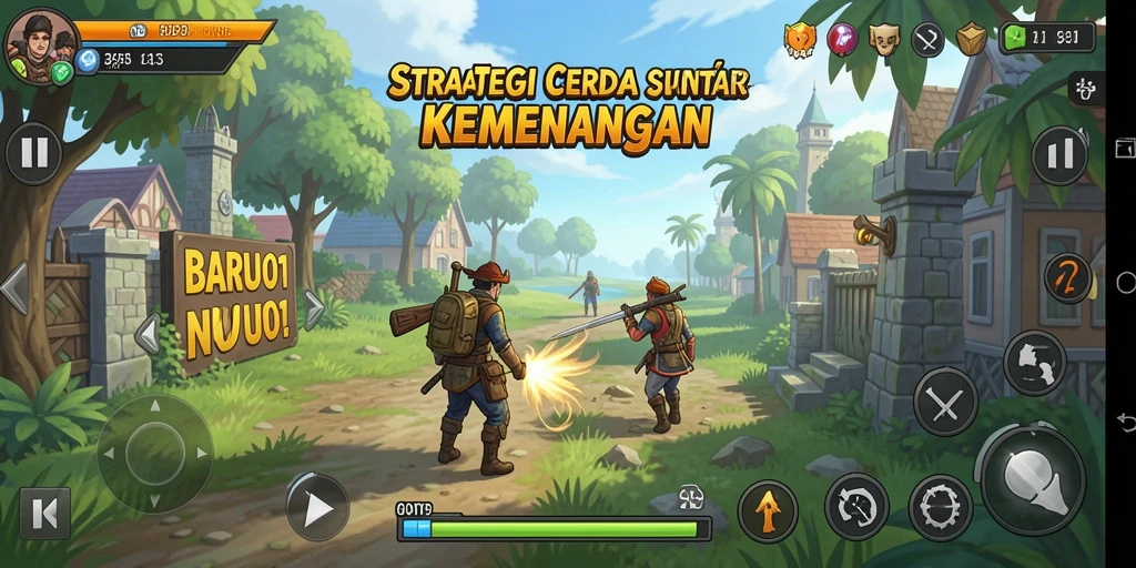 Tampilan dinamis gameplay strategis BARU01 dengan tantangan seru.