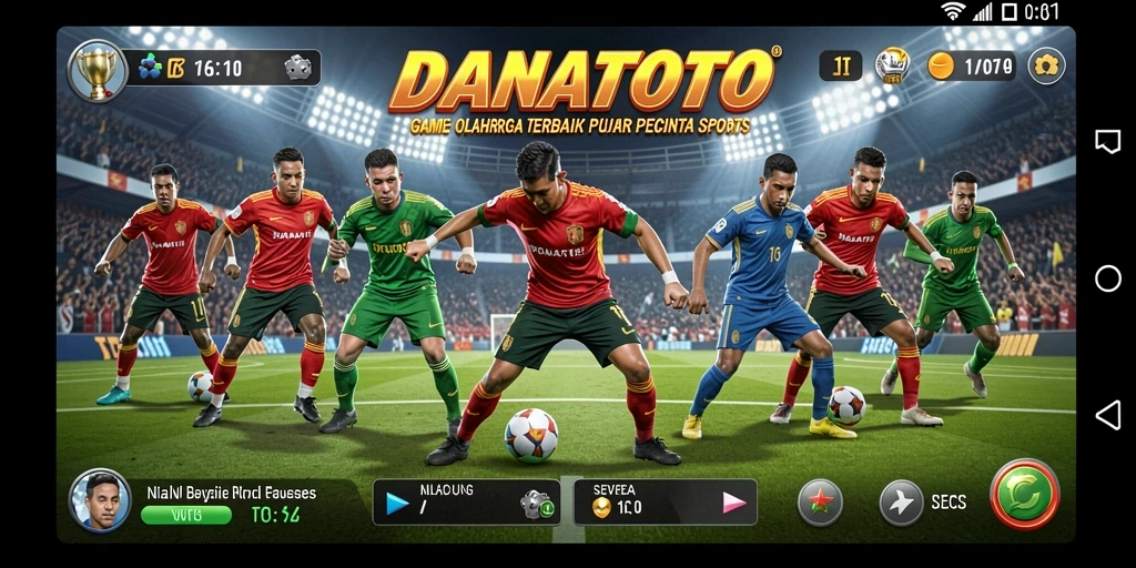 Tampilan menarik gameplay DANATOTO dengan aksi olahraga yang mendebarkan.