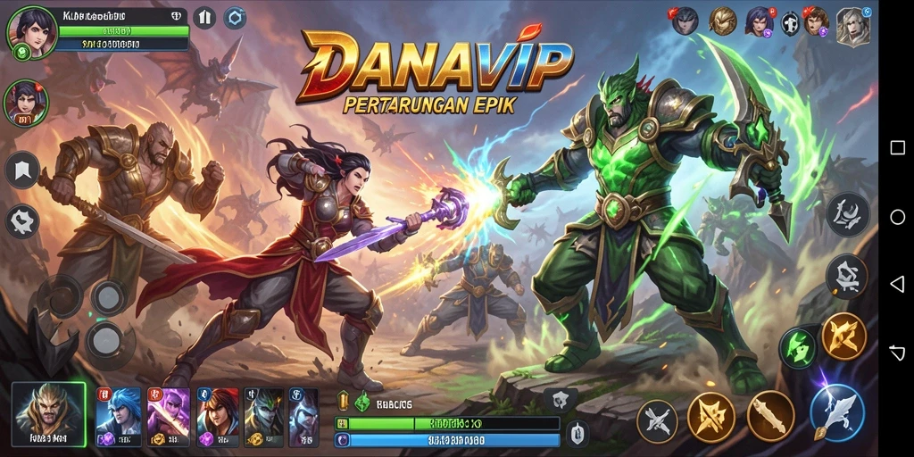 Screenshot gameplay <strong>DANAVIP</strong> yang menampilkan pertarungan intens antar karakter.