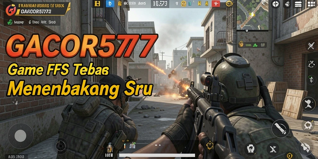 Screenshot utama GACOR577 menampilkan aksi gameplay FPS yang seru.
