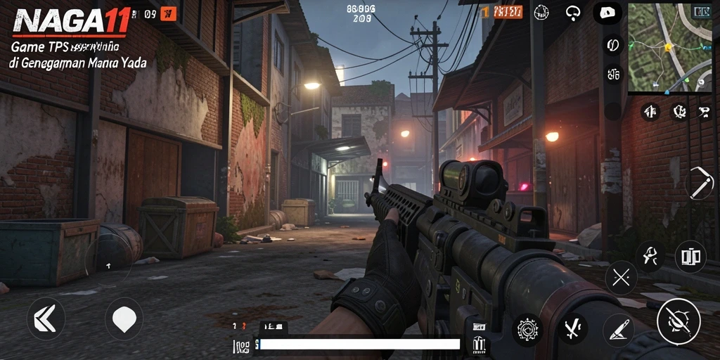 Tangkapan layar gameplay NAGA11 yang menampilkan aksi menegangkan di medan pertempuran.