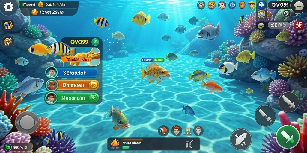 Tampilan menakjubkan dari gameplay Tembak Ikan OVO99.