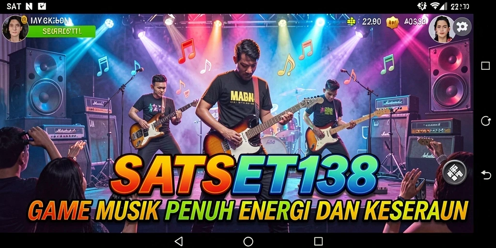 Tampilan gameplay SATSET138 yang penuh warna dan dinamis.