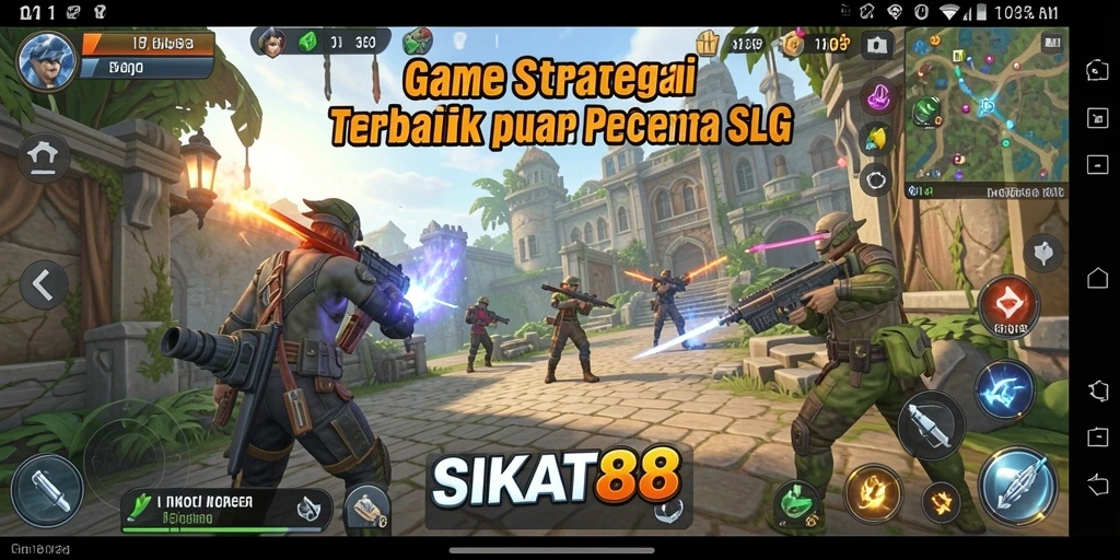Tampilan gameplay SIKAT88 dengan pertempuran strategis yang mendebarkan.
