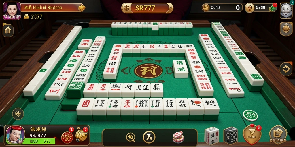 Tampilan gameplay seru dari SR777 dengan elemen Mahjong yang menarik.