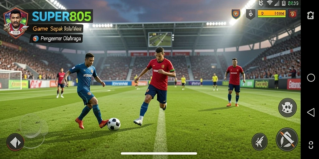 Tampilan menarik dari gameplay sepak bola SUPER805 yang menegangkan.