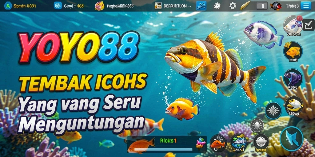 Screenshot utama YOYO88 menampilkan gameplay Tembak Ikan yang seru.